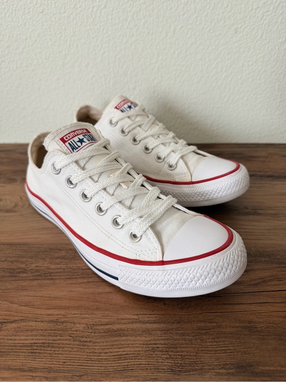 Converse Chuck Taylor All Star Low-Top Ox White Sneakers (8.5-Women, 6.5-Men)